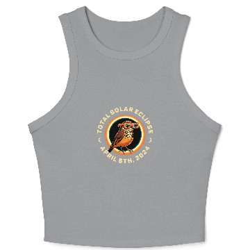 Discover Total Solar Eclipse 2024 Funny Astronomer Bird Design 2 Crop Tank Top