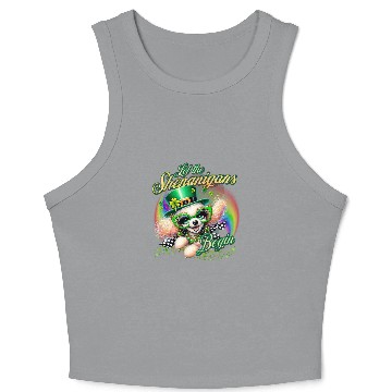 Discover St  Patricks Celebration Poodle Shenanigans Rainbow Party Crop Tank Top