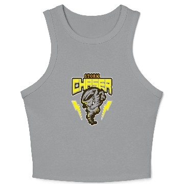 Discover STORM CHASER Weather Lightning Tornado Hurricane Watcher Crop Tank Top