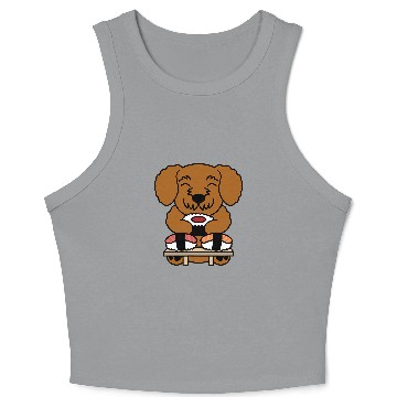 Discover Sushi Goldendoodle Dog Crop Tank Top