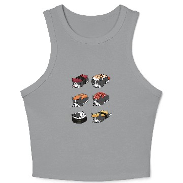 Discover Sushi Border Collie Dog 1 Crop Tank Top