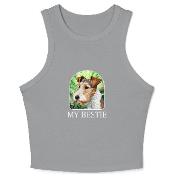 Discover My Bestie Wire Fox Terrier Crop Tank Top