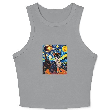 Discover Total Solar Eclipse Boston Terrier Dog Crop Tank Top