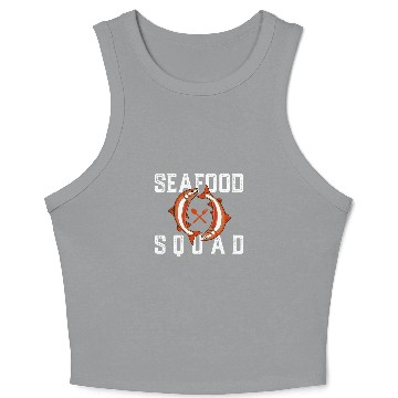Discover Seafood Squad Crabs Delicious Prawns Shrimps Chef Crop Tank Top