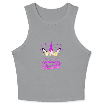 Discover Unicorns Face epilepsy Awareness Crop Tank Top
