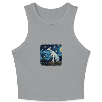 Discover Van gogh Dalmatian in starry night Crop Tank Top