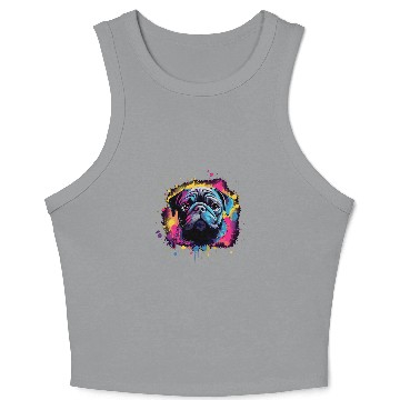 Discover Pug Colorful 7 Crop Tank Top