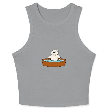 Discover Ice Bathing Wildlife Polar Bear Hobby Crop Tank Top