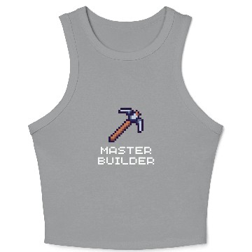 Discover Master Builder Funny Video Game Pickaxe Pixel Art Gamer Crop Tank Top