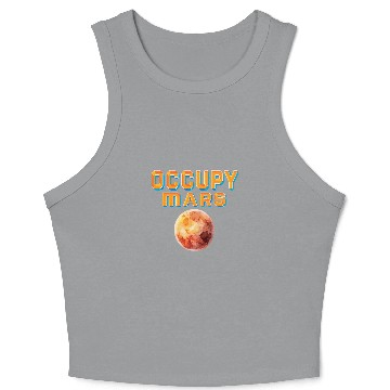 Discover Occupy Mars Outer Space Science Astronaut Spaceship Planets Crop Tank Top