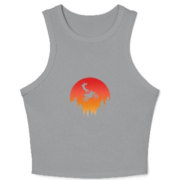 Discover Motorcyclist and Retro Sunset Crop Tank Top