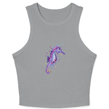 Discover Seahorse Aquarium Beach Crop Tank Top