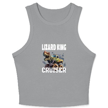 Discover TRexs And Motorcycle Lizard King Cruiser 26 Crop Tank Top