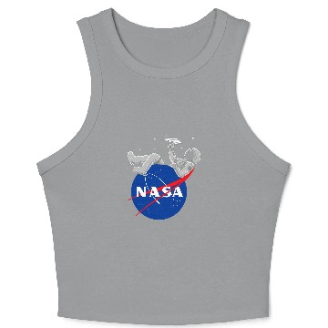 Discover NASA Astronaut play with paper plane Logo Crop Tank Top