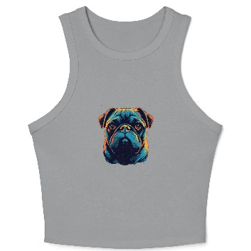 Discover Pug Colorful 3 Crop Tank Top