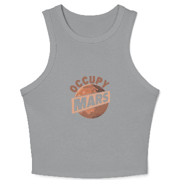 Discover Occupy Mars Outer Space Science Astronaut Spaceship Planets 3 Crop Tank Top