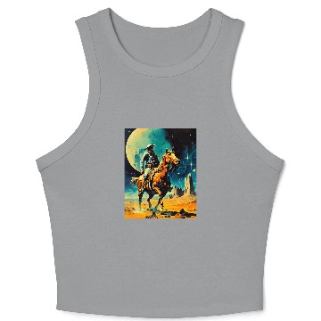 Discover The Space Cowboy Retro Scifi Crop Tank Top