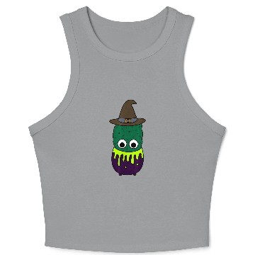Discover Witchy Cactus In Cauldron Pot Crop Tank Top
