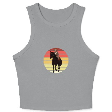Discover Retro Indigenous Horse Riding Native Pride Native American Crop Tank Top