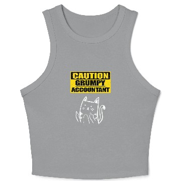 Discover Working Caution Grumpy Accountant Colleague Sarcastic Cat Crop Tank Top