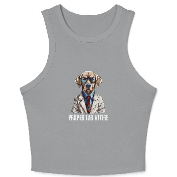 Discover Lab Worker Scientist Proper Lab Attire Funny Labrador Joke Crop Tank Top