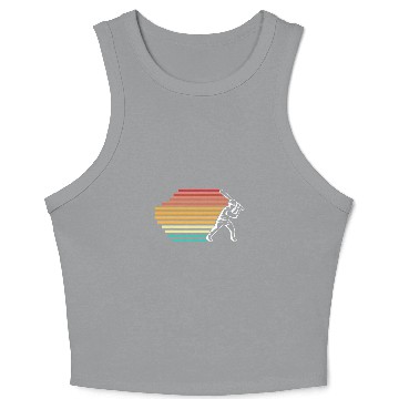 Discover Retro Baseball Player Retro Softball Team Crop Tank Top