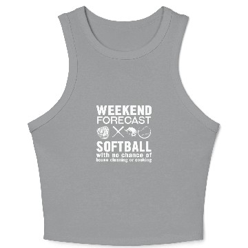 Discover Weekend Forecast Funny Softball Softball Player Gift Crop Tank Top
