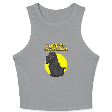 Discover I Love My Black Cocker Spaniel Crop Tank Top