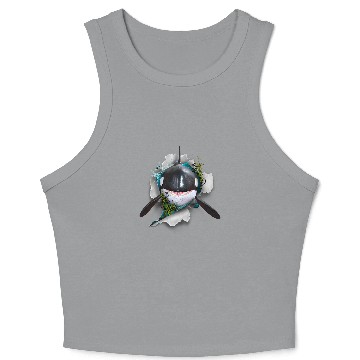 Discover Orca Whale Lover Funny Whale Orca Crop Tank Top