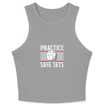 Discover Practice Safe Sets Volleyball Player Coachs Gameday Crop Tank Top