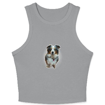 Discover Mini Aussie Australian Shepherd Blue Merle Crop Tank Top