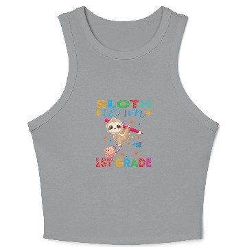 Discover Funny Sloth Student Teacher Team 1st Grade Crop Tank Top