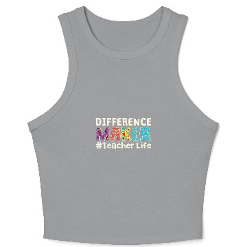 Discover Difference Maker Teacher Life School Student Teachers Crop Tank Top