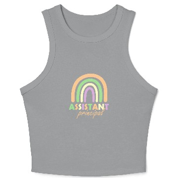 Discover Assistant Principal Rainbow Funny Job Title School Worker 1 Crop Tank Top
