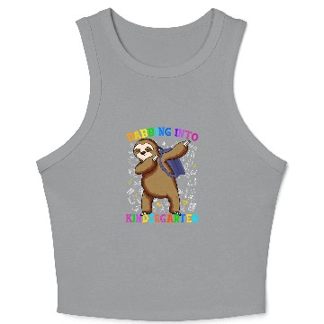 Discover Funny Sloth Into Kindergarten Student Back To School Crop Tank Top