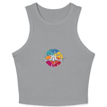 Discover Retro Quadcopter Art For Quadrotor Drone Pilot Crop Tank Top
