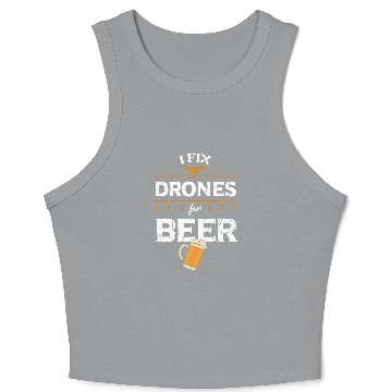 Discover Retro vintages Funny Drone Pilot Crop Tank Top