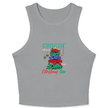 Discover Around The Christmas Tree Funny nurses Slippers Tree Crop Tank Top Crop Tank Top