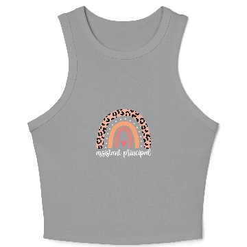 Discover Assistant Principal Rainbow Funny Job Title School Worker 5 Crop Tank Top