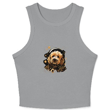 Discover Outer Space Goldendoodle on Galaxy Astronaut Golden Doodle Crop Tank Top