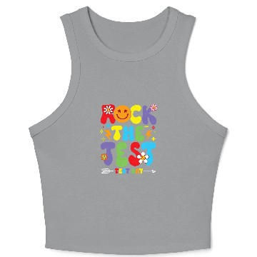Discover Rock The Test Testing Day Retro Motivational Student Teacher 2 Crop Tank Top