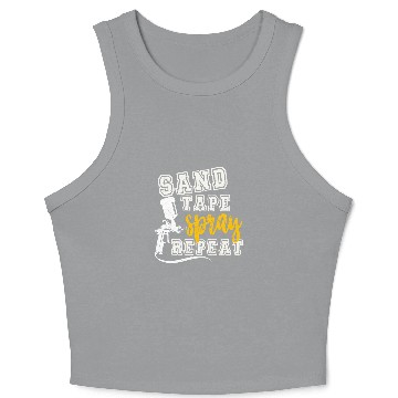 Discover Auto Body Painter Sand Tape Spray Repeat Automotive Paint Crop Tank Top