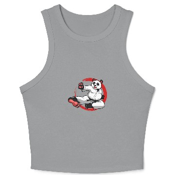 Discover Karate Panda Bear Lover Karateka Trainee Instructor Crop Tank Top