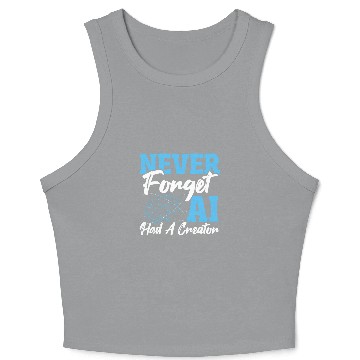 Discover Robot AI Computer Scientist AI Machine Learning Illustrated Crop Tank Top