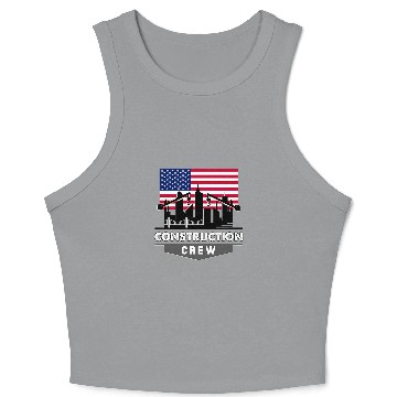 Discover Construction Crew Highway Worker Road Safety Jobsite 9 Crop Tank Top