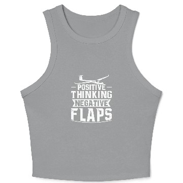 Discover Mens Positive Thinking Negative Flaps Gliding Glider Pilot Crop Tank Top