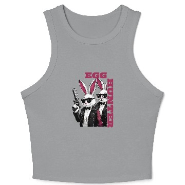 Discover Egg Hunt Supervisor Egg Hunting Party Mom Dad guns Easter Crop Tank Top