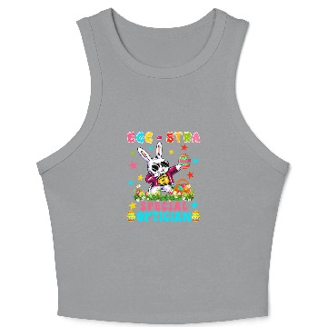 Discover Eggstra Special Optician  Bunny Easter Eggs Hunt Crop Tank Top
