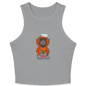 Discover Orangutan Chef Hobby Cuisine Monkey Crop Tank Top
