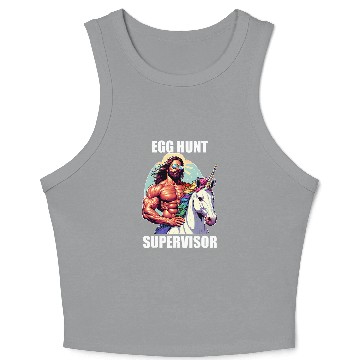 Discover Egg Hunt Supervisor Easter Egg Hunting Party Funny Mom Dad Crop Tank Top